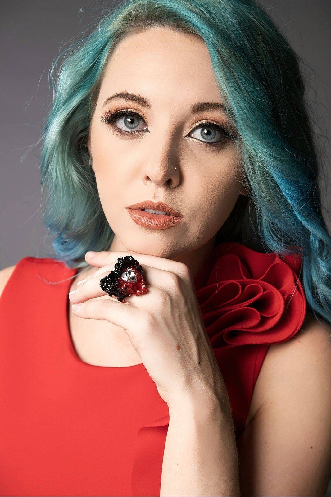 Futuristic Sustainable Statement Ring "Vivien" Mother's Day Gift Unique Eco Upcycled RARE Modern Ring Luxury Avant-garde Dark Feminine