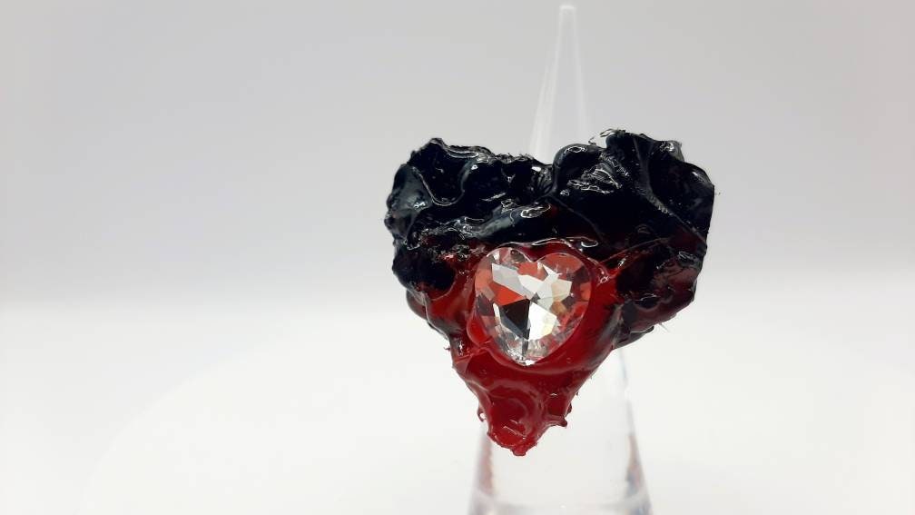 Futuristic Sustainable Statement Ring "Vivien" Mother's Day Gift Unique Eco Upcycled RARE Modern Ring Luxury Avant-garde Dark Feminine