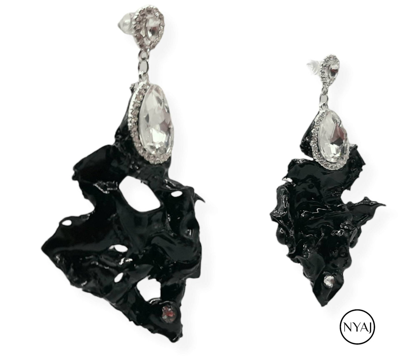Sustainable Statement Earrings CHRISTINE Handmade Mothers Day Gift Classy Unique Upcycled RARE Modern Gothic Avant-garde Dark Feminine