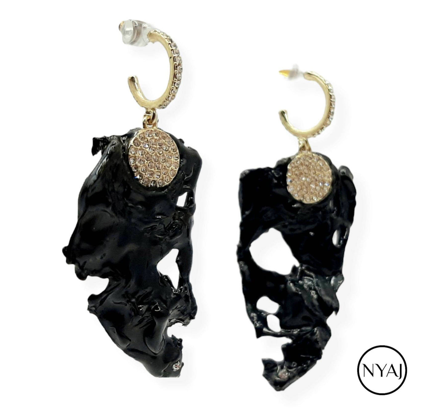 Sustainable Statement Earrings DENISE Futuristic Handmade Mother's Day Gift Classy Mystic RARE Goth Unique Eco Avant-garde Dark Feminine