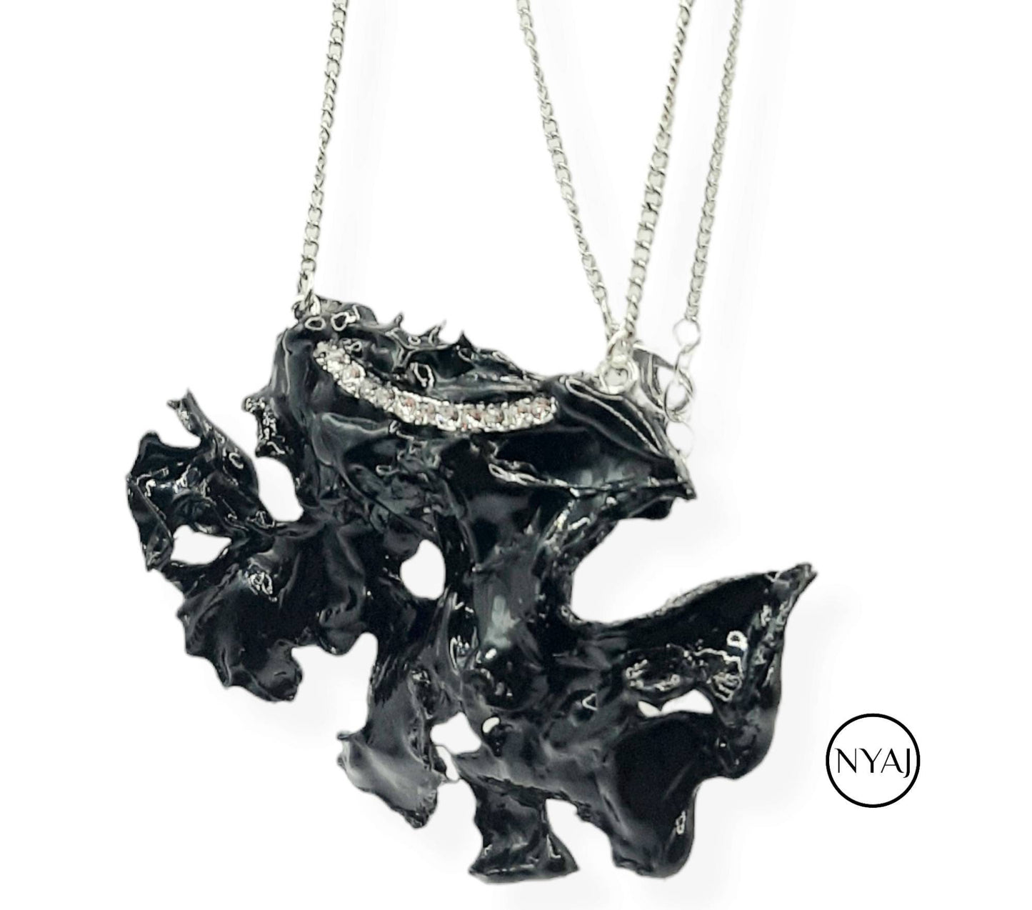 S925 Sustainable Statement Necklace Chloé Handmade Valentines Day Gift Classy Mystical Unique Upcycled RARE Modern Gothic Avant-garde Grunge