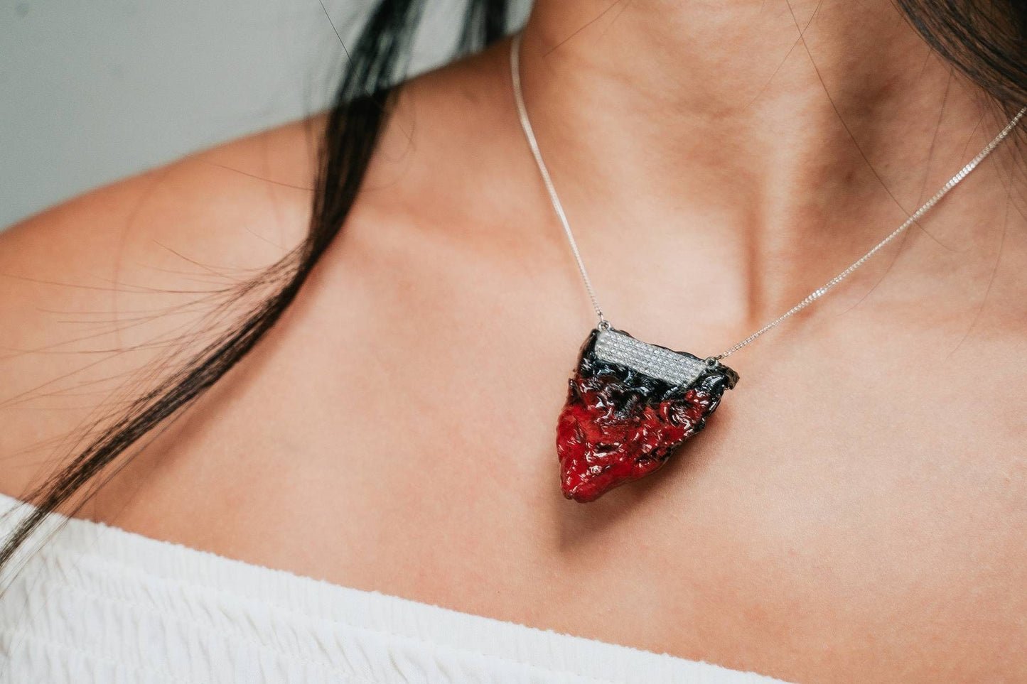 S925 Sustainable Statement Necklace "Beauté" Handmade Valentines Day Gift for her Classy Mystical Unique RARE Modern Gothic Avant-garde Love