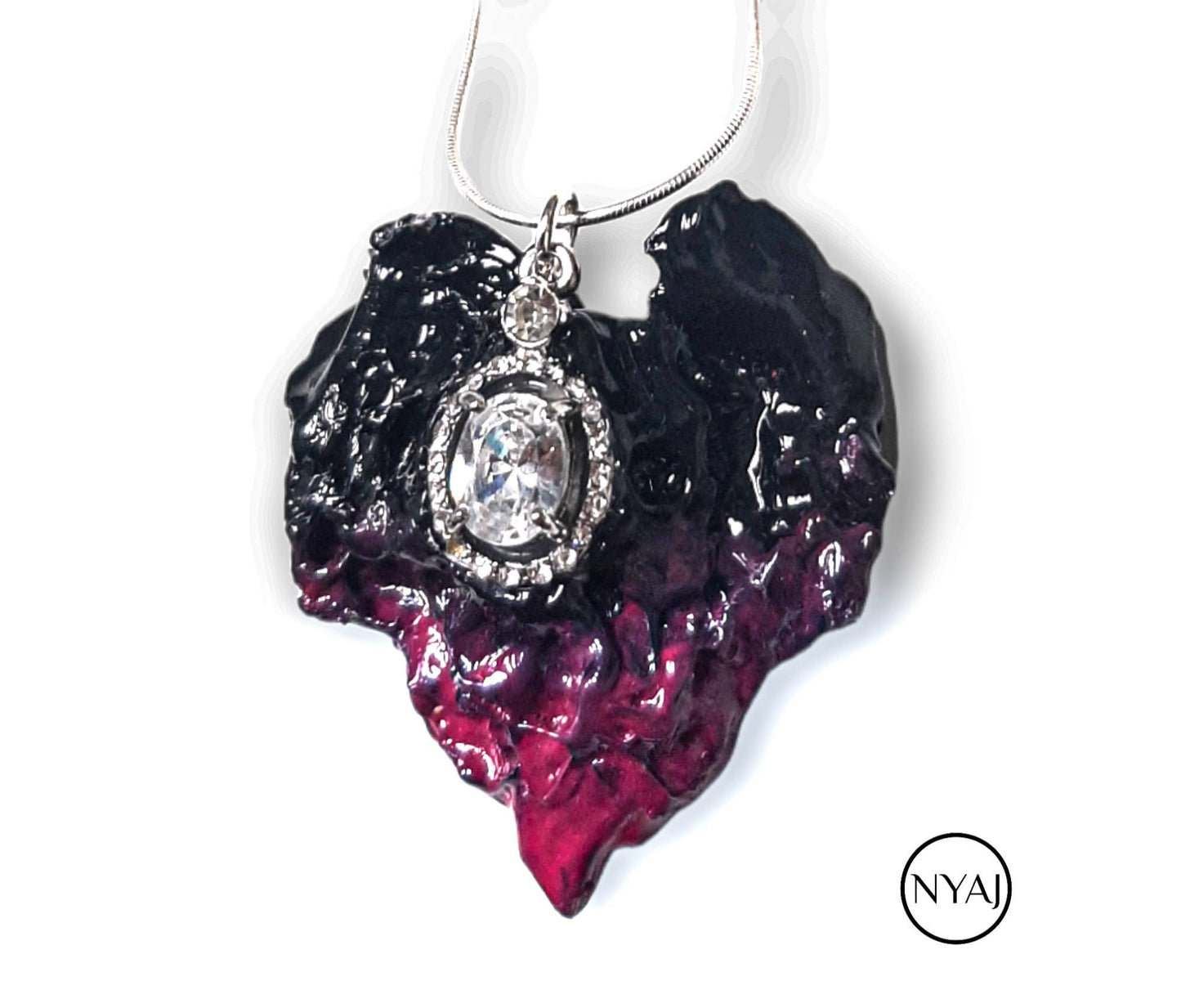 S925 Futuristic Sustainable Statement Pendant "Rose" Handmade Valentine's Day gift for her Mystical Unique Eco RARE Goth Grunge Extravagant